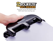 Office EZ Squeeze 20 Sheet Standard 3 Hole Punch by Bostitch – Metal