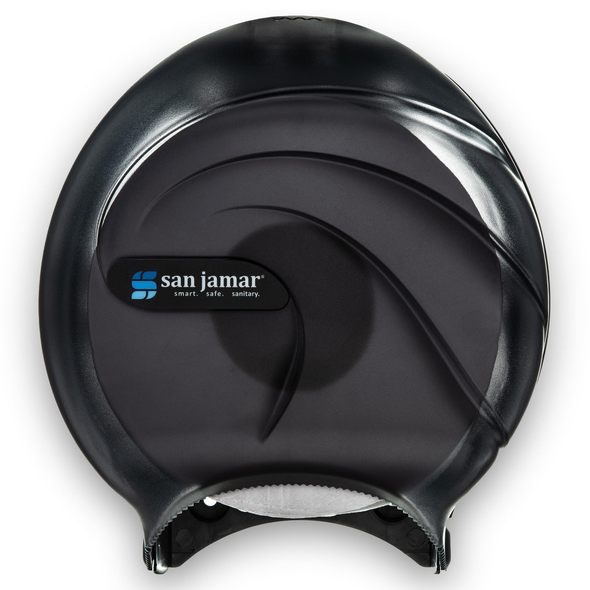 San Jamar Oceans Plastic Single Jumbo Bath Tissue Dispenser by Carlisle FoodService Products – Acrylonitrile Butadiene Styrene (ABS), Pear, Model SJMR2090TBK