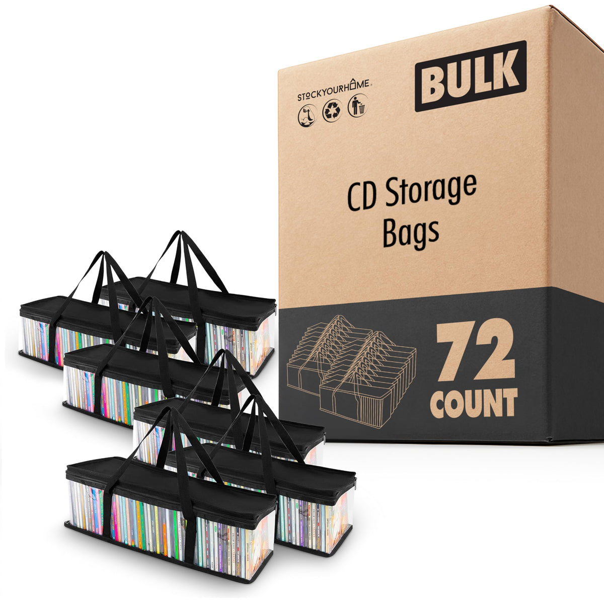Stock Your Home 72 / 3 Count Pack of 24 CD Racks