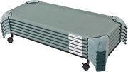 ECR4Kids 6 Stackable Cozy Cots with Storage Trolley, 7-Piece Set, Sage