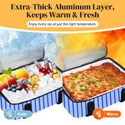 Coobiiya Insulated Casserole Carrier, Fits 9 x 13 Inch Dish, Single Layer Stripes
