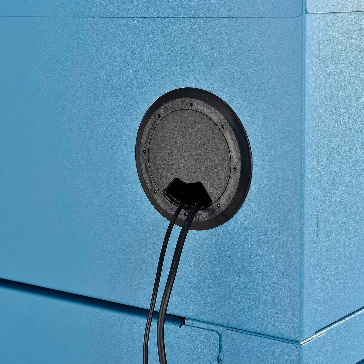 Mobile Security LCD Computer Cabinet Enclosure by Global Industrial – Alloy Steel, Blue, Model 239115BLA