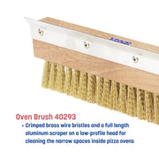 SPARTA Pizza Oven Brush Replacement Head with Crimped Brass Bristles and Stainless-Steel Scraper by Carlisle FoodService Products – 10"x 3.50"x1.50" (Pack of 1), Model 4005220