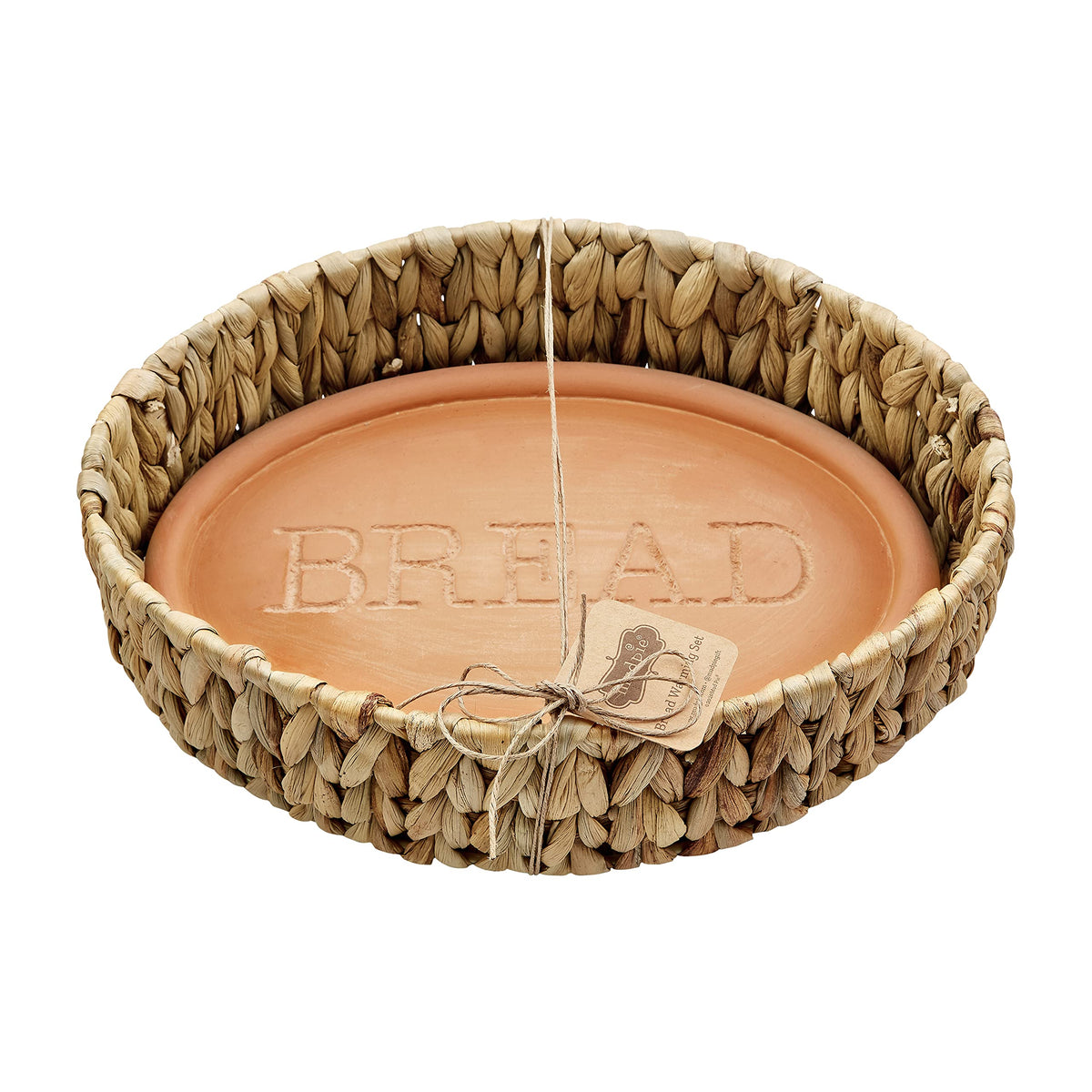 Mud Pie Terracotta Bread Warmer Set, Brown, 12.5 x 8.5 Inch