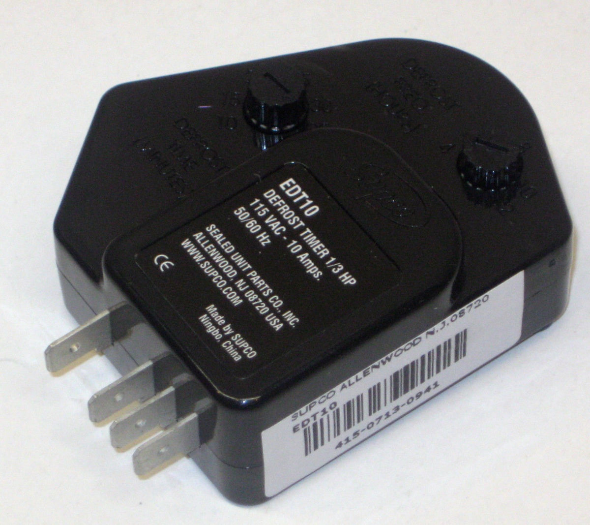 Electronic Defrost Timer by Supco – Black, Model EDT10