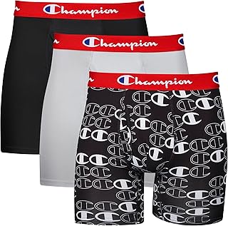 Champion Men's Everyday Active Lightweight Stretch Variety Boxer Briefs - 3 Pack