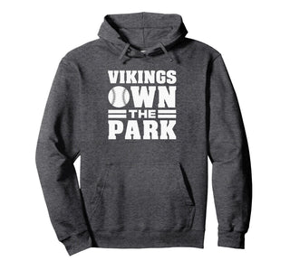 Curtis Vikings Own the Park Pullover Hoodie by Curtis Vikings Official High School Gear – Polyester, Blue, Model 6ME55MCCEPH