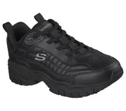 for Work E'Lite Afterburn SR Leather Bungee Black by Skechers – Black, Model 200524