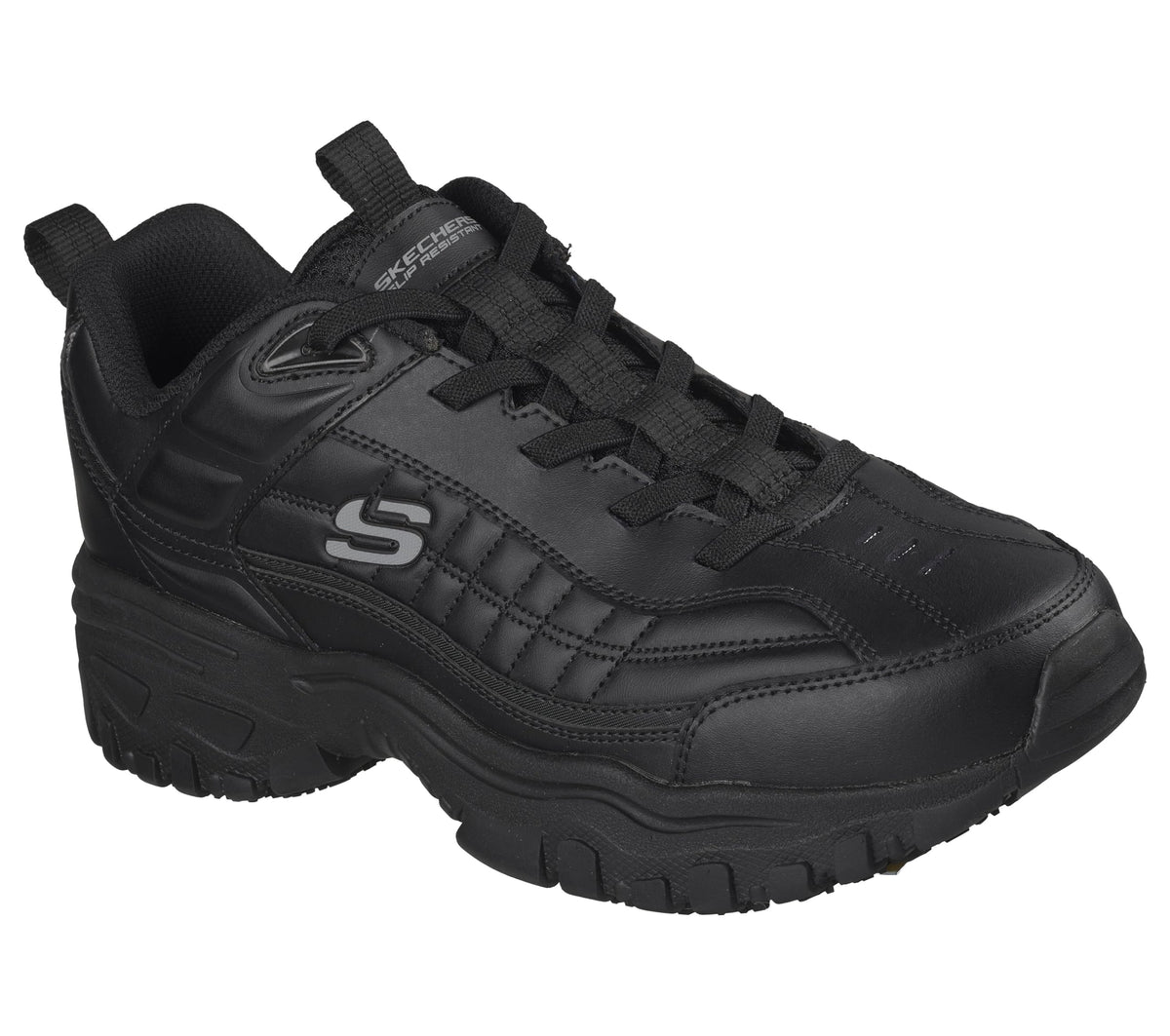 for Work E'Lite Afterburn SR Leather Bungee Black by Skechers – Black, Model 200524