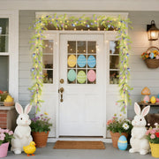 6 FT Easter Decorations for Home Lighted Easter Garland Artificial Egg Garlands with 20 LED Lights & Timer Spring Decor for Mantle Fireplace Table Door by DR.DUDU – Model gl-01