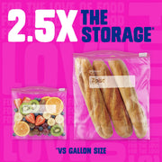 2.5 Gallon Jumbo Storage Slider Bag by Ziploc – 12 Count, 2.5 gallons, Plastic, Clear, Model 395100