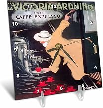 Vintage La Victoria Arduino Caffe Espresso Poster 6x6 Desk Clock