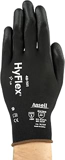 Ansell HyFlex 48-101 Light Duty Multipurpose Work Gloves for Automotive, Machinery, Equipment - Size 9, Black (Case of 144)