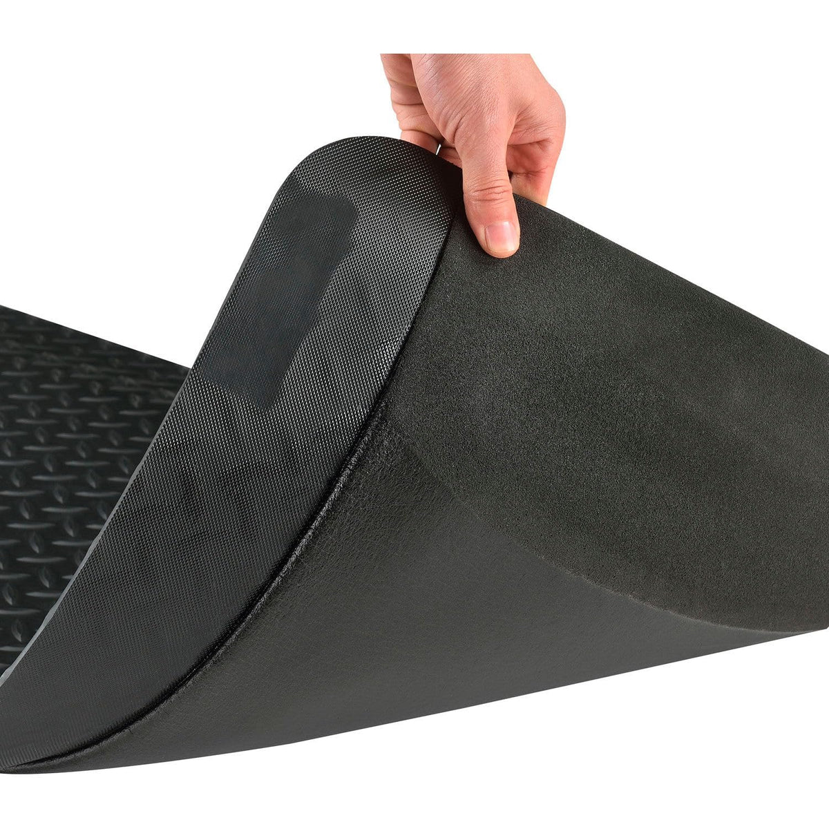 24" W x 72L Diamond Plate Ergonomic Anti Fatigue Mat by Global Industrial – Foam, Black, Model 39267090020000600