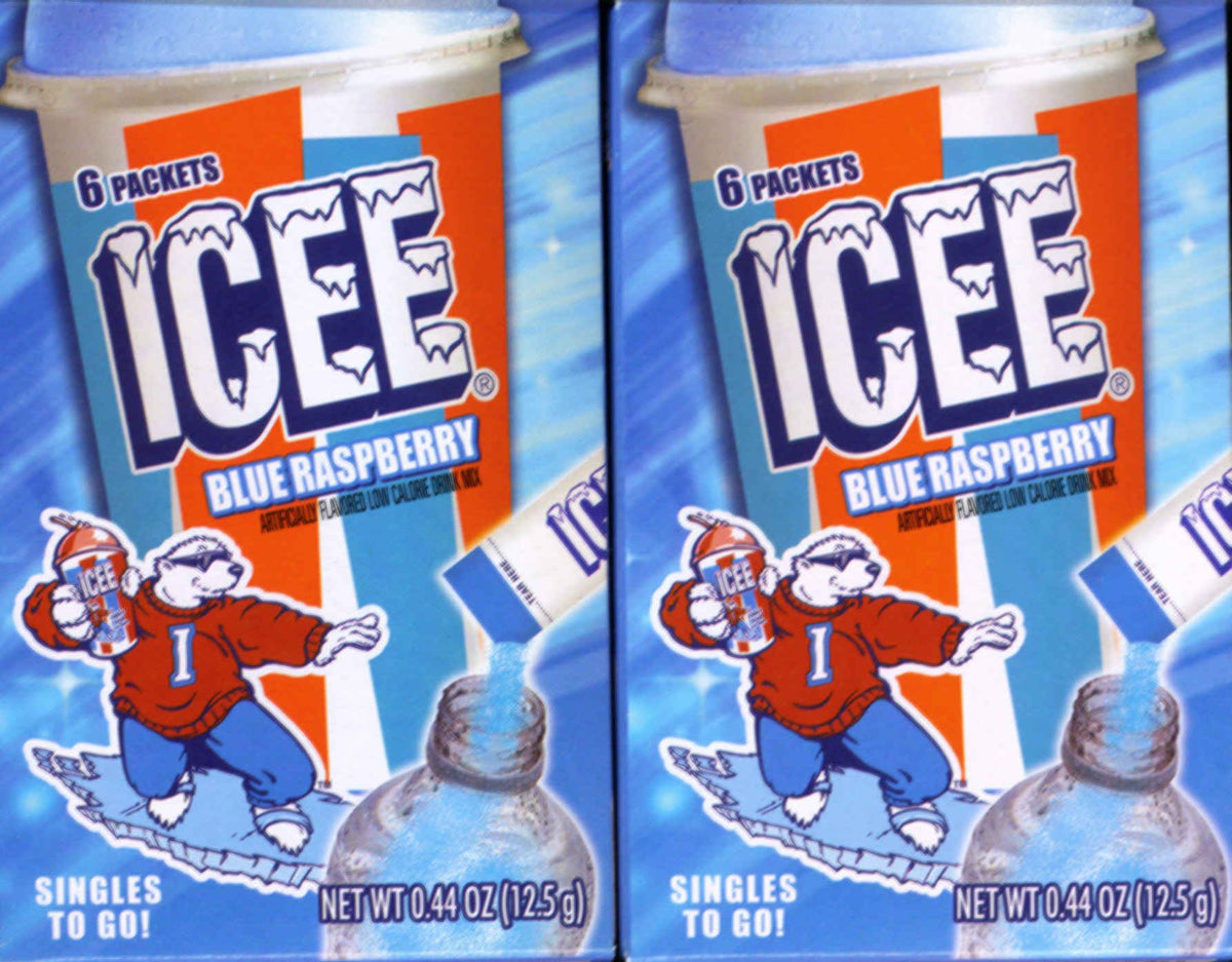 BLUE RASPBERRY Singles to Go (2 Boxes) 6 Packets Each by Icee – 2 Packs, Pack of 2