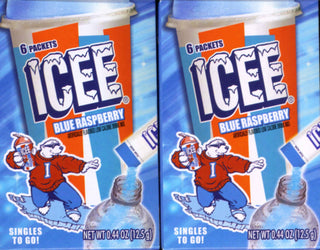 BLUE RASPBERRY Singles to Go (2 Boxes) 6 Packets Each by Icee – 2 Packs, Pack of 2