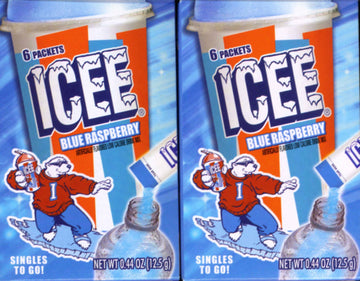 BLUE RASPBERRY Singles to Go (2 Boxes) 6 Packets Each by Icee – 2 Packs, Pack of 2