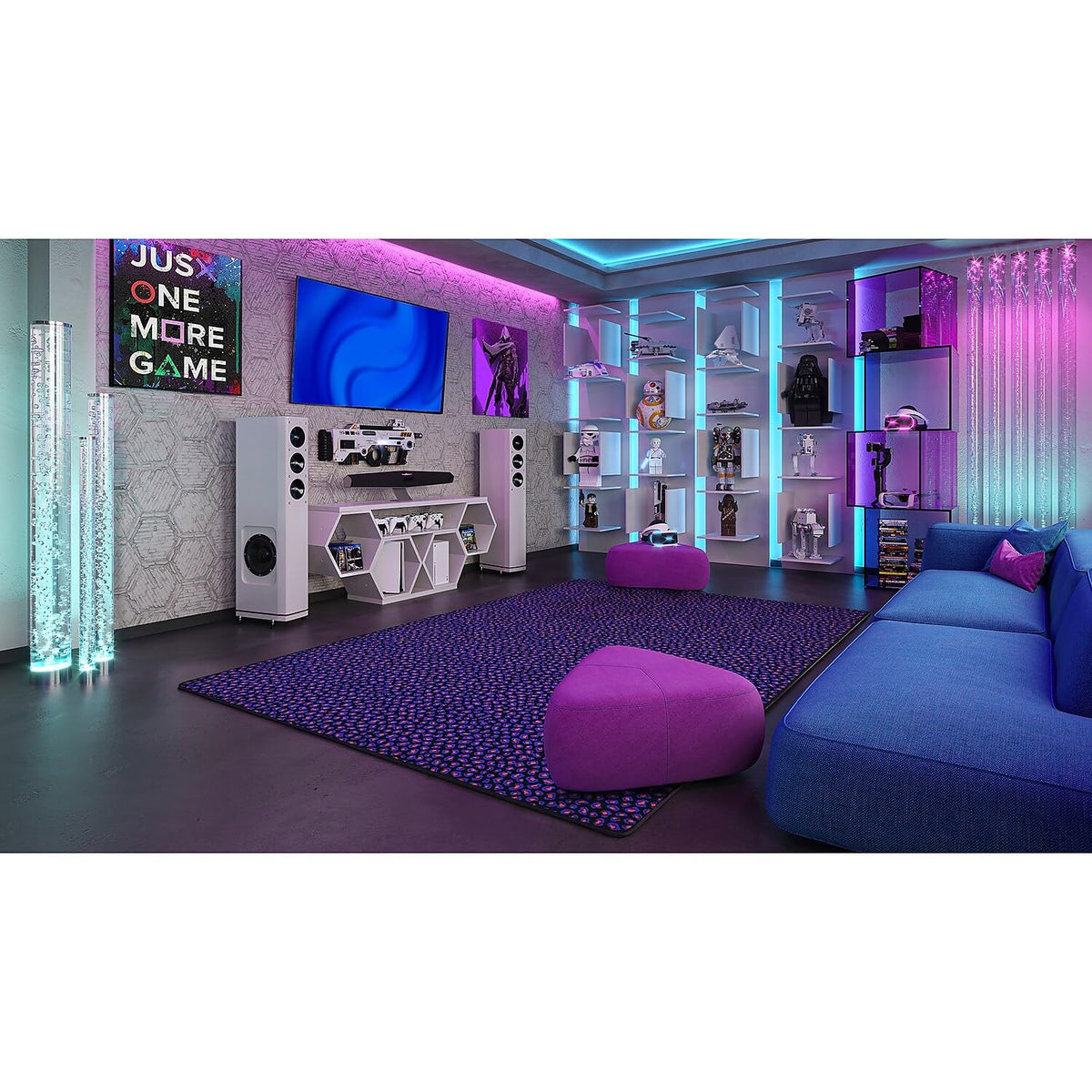 Fluorescent Afterglow 4' x 6' Area Rug by Joy Carpets – 4' x 6' (Rectangular), Nylon, Fluorescent, Model 467N