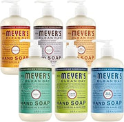 Mrs. MEYER'S Clean Day Liquid Hand Soap 6 Pack Variety Pack, Clementine, Basil, Lavender, Rain Water, Oat Blossom, Lemon Verbena, 12.5 OZ Each, 1 CT