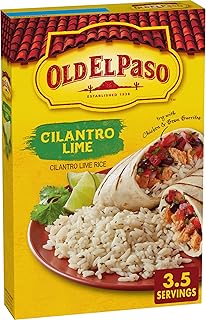 Old El Paso Cilantro Lime Seasoned Rice, Side Dish, 6.2 oz | Fluffy Rice with Cilantro & Lime Seasoning, Stovetop or Microwave Prep, Pairs with Tacos, Burritos & Enchiladas