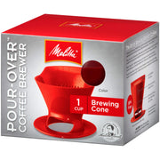 Single Cup Pour-Over Cone Coffee Brewer by Melitta – Pack of 8, 1 cups, Red, Pack of 8, Model LEPUSMGRYC3337