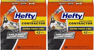 Hefty Heavy Duty Trash Bags, Large | 42 Gallon | For Contractors | 26 Count, Pack of 2