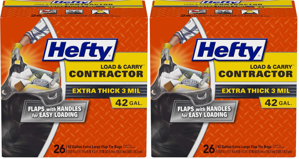 Hefty 26 Count (Pack of 2) / Black / 42 Gallon - 26 Count Trash Bags