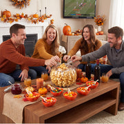 Potchen Pumpkin Ceramic Candy Jar Set, 14 Piece Halloween Serving Kit, Orange