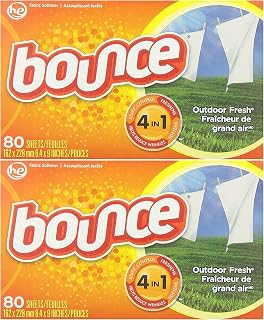 Bounce Fabric Softener Sheets, Outdoor Fresh Scent, 80 Sheets (Pack of 2)