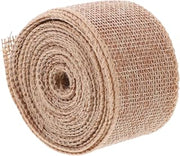 4cm Natural Linen-Like Decorative Ribbon Wire Edge, 5 Yards Craft Making Ribbon for Christmas Wreaths, Holiday Wrapping and DIY Bow Decorations