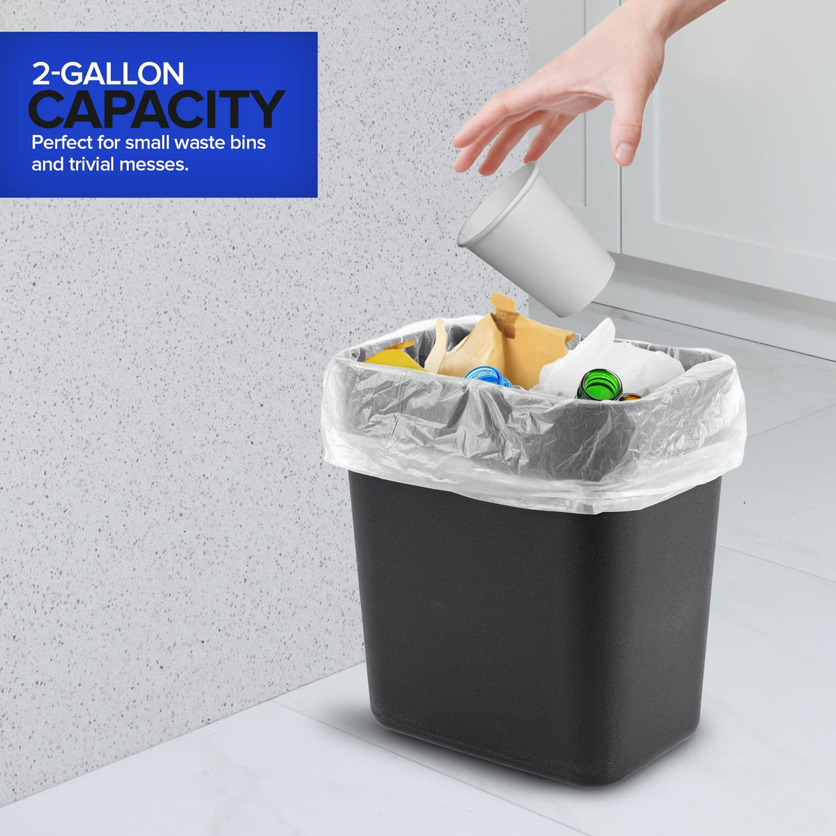 Stock Your Home 2000 Pack / 2 Gallon / Clear Trash Bags