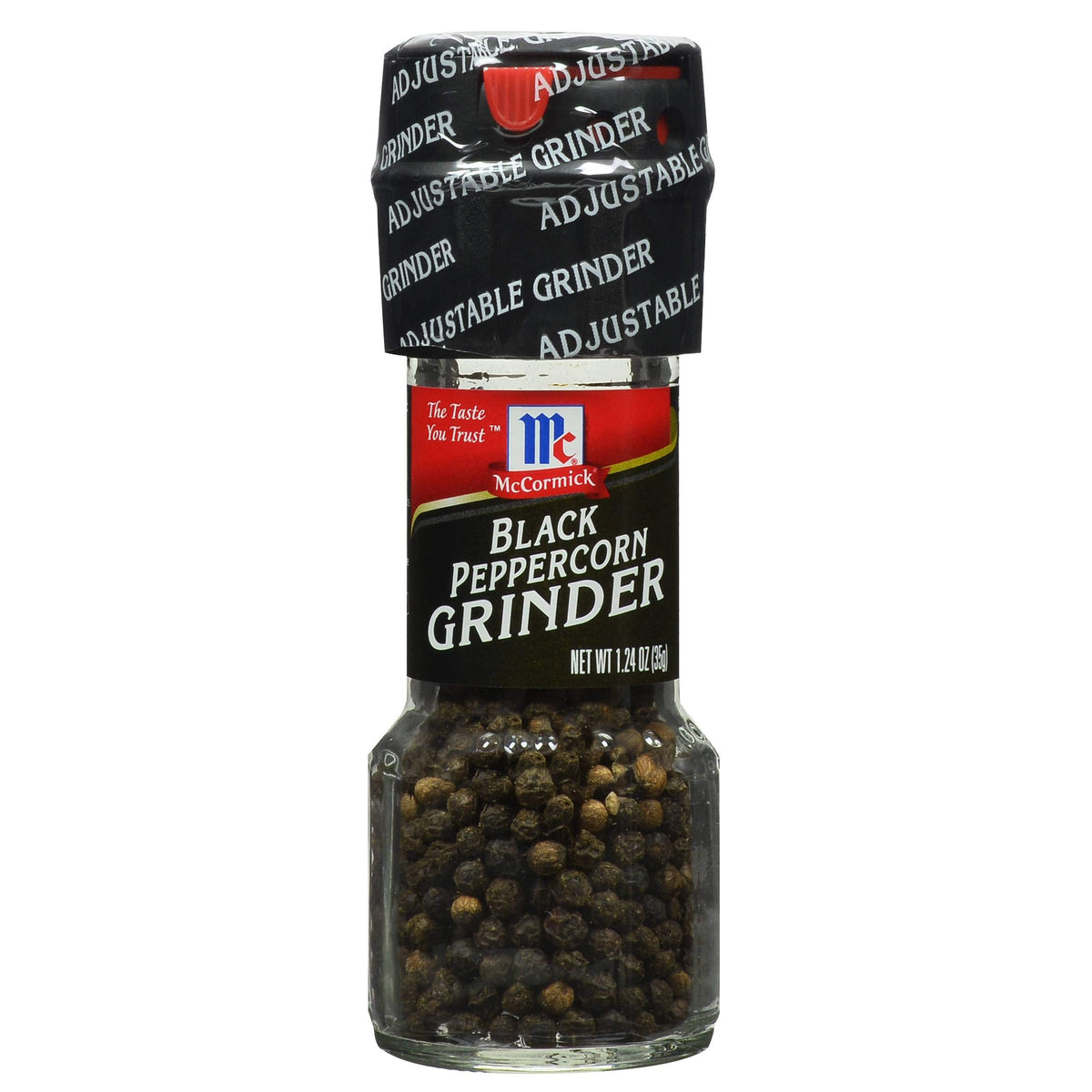 Black Peppercorn Grinder - 1.24 oz. jar by McCormick – Pack of 36