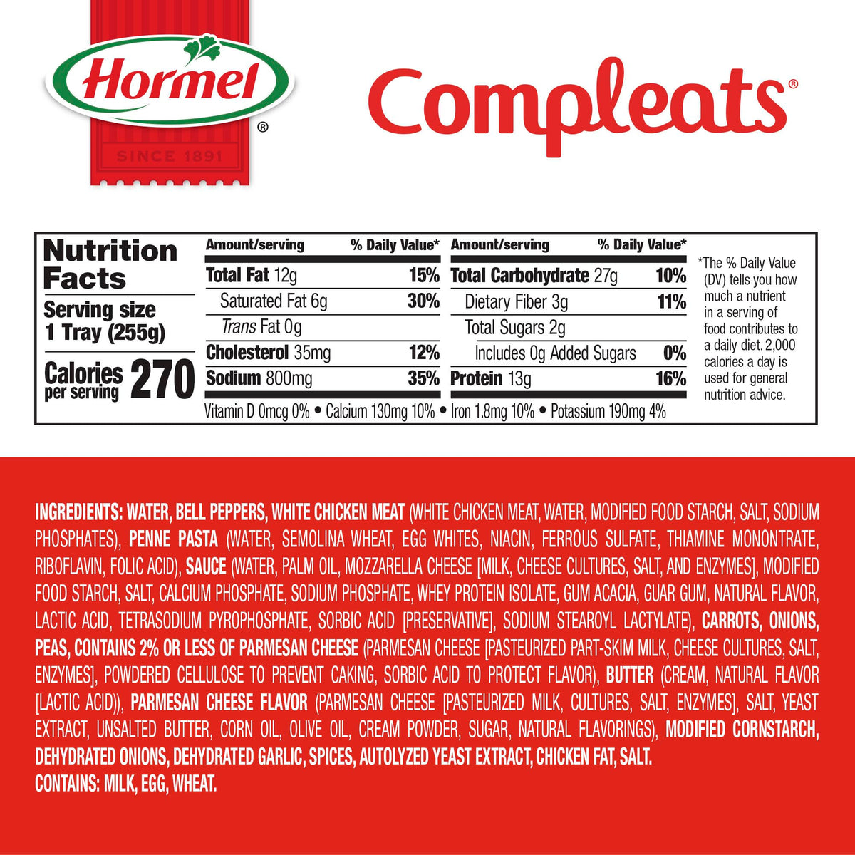 HORMEL COMPLEATS Italian Chicken and Penne / 9 Ounce (Pack of 6) / 6 Penne