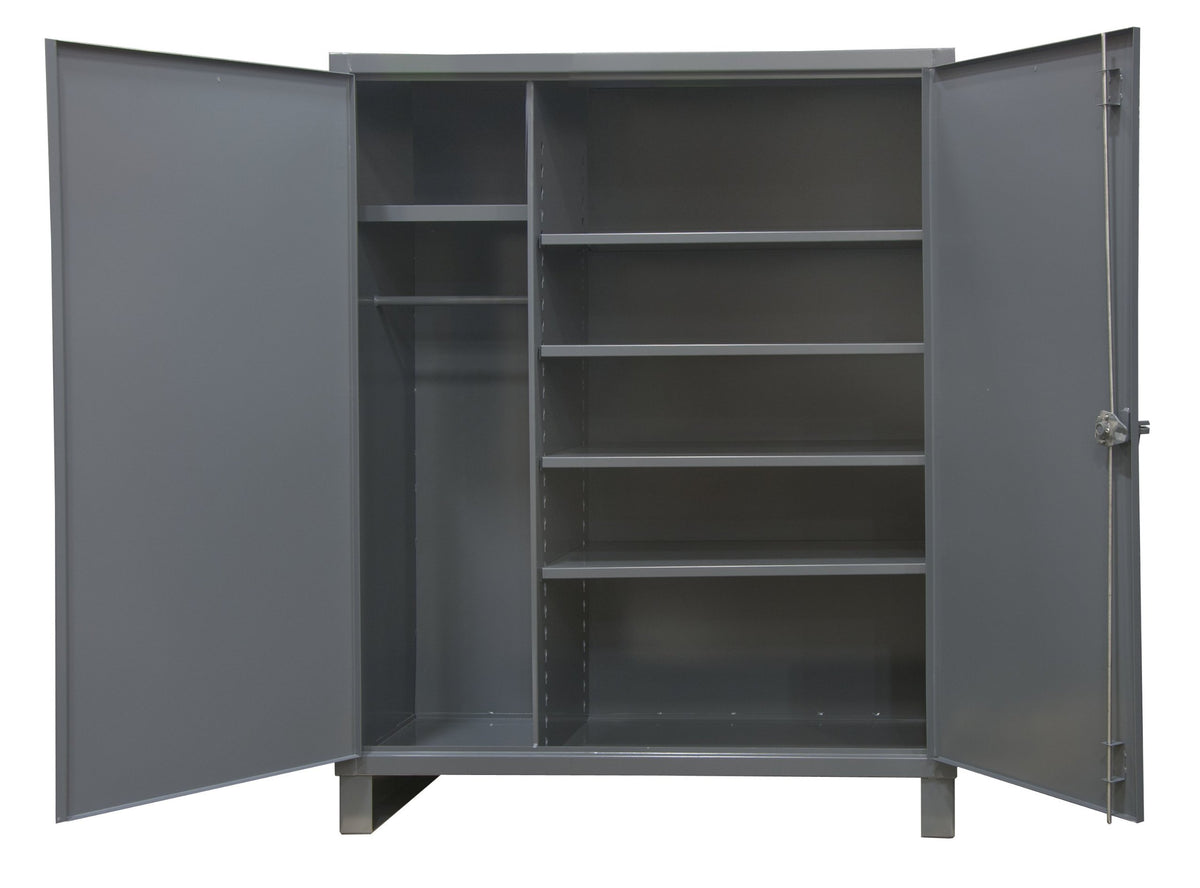 Extra Heavy Duty Welded 12 Gauge Steel Wardrobe Cabinet by Durham – 24.0625 x 36.1875 x 78 inches, Alloy Steel, Grey, Model HDWC243678-5S95