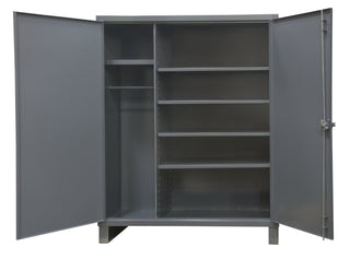 Extra Heavy Duty Welded 12 Gauge Steel Wardrobe Cabinet by Durham – 24.0625 x 36.1875 x 78 inches, Alloy Steel, Grey, Model HDWC243678-5S95