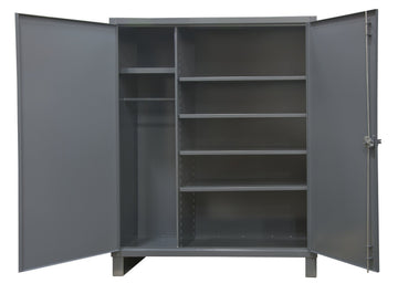 Extra Heavy Duty Welded 12 Gauge Steel Wardrobe Cabinet by Durham – 24.0625 x 36.1875 x 78 inches, Alloy Steel, Grey, Model HDWC243678-5S95