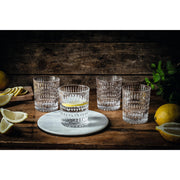 Ethno Crystal Tumblers by Nachtmann – 3.7" H x 3.2" L x 3.2" W, 0.294 liters, Crystal, Clear, Pack of 4