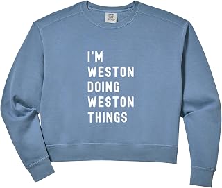 Womens I'm Weston Doing Weston Things Comfort Colors Crop Sweatshirt