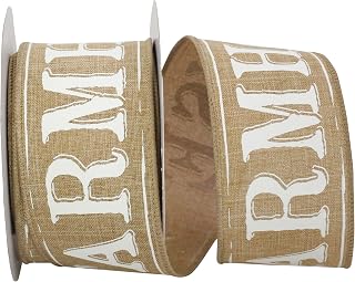 Reliant Ribbon Linen Everyday Diamond Wired Edge Ribbon, 2-1/2 Inch X 10 Yards, Blue