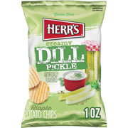 Creamy Dill Pickle Potato Chips by HERR'S – 1 Ounce (Pack of 42), Pack of 42