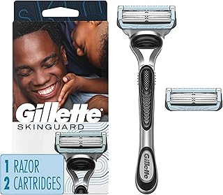 Gillette SkinGuard Razors for Men, 1 Razor Handle and 2 Razor Blade Refills, Designed for Men with Sensitive Skin, Razor Bumps, and Shaving Irritation