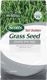 Scotts Turf Builder Grass Seed Quick Fix Mix, 3 lbs. | Fast Growing Turf for a Temporary Lawn, Geminates within 4-7 Days