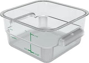 Carlisle FoodService Products Squares Square Food Storage Container with Stackable Design for Catering, Buffets, Restaurants, Polycarbonate (Pc), 2 Quarts, Clear
