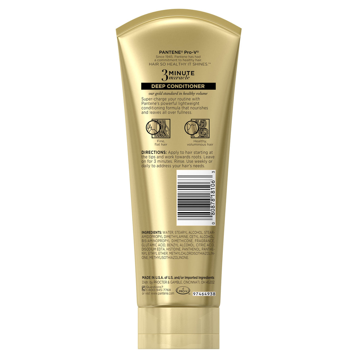 Pantene 3 Minute Miracle Conditioner 8 FL OZ / 8 Fl Oz (Pack of 1) / Sheer Volume 3 Minute Miracle Deep Cond Conditioners
