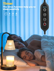 Qutadi Candle Warmer Lamp, Dimmable with Timer, Black