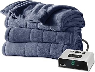 Sunbeam Microplush Heated Blanket, Queen, Lagoon, BSM9BQS-R596-16A00