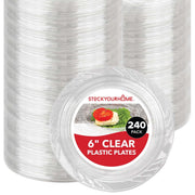 Stock Your Home 240 / 6 Inch / Clear Dessert Plates