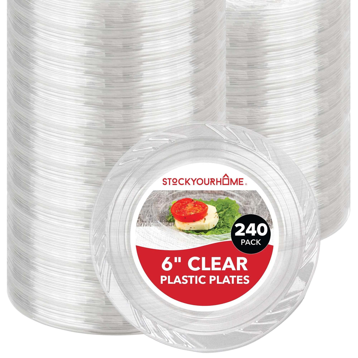 Stock Your Home 240 / 6 Inch / Clear Dessert Plates