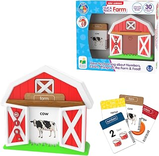 The Learning Journey Talk & Teach Farm - 60 Cards Teaching Numbers, Colors, Food, and More - Expand Vocabulary and Reinforce Word Recognition - Award Winning Toys
