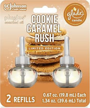 Glade PlugIns Refills Air Freshener Starter Kit, Scented and Essential Oils for Home and Bathroom, Cookie Caramel Rush, 0.67 Fl Oz, 1 Warmer + 1 Refill